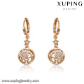 93559 Hot sale beautiful women jewelry star shaped gemstone paved drop earrings 18k gold color